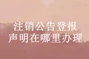 注銷公告登報聲明在哪里辦理