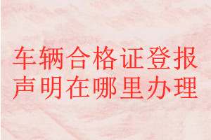車輛合格證登報聲明在哪里辦理